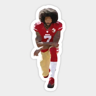 Colin Kaepernick Kneeling Low Poly Sticker